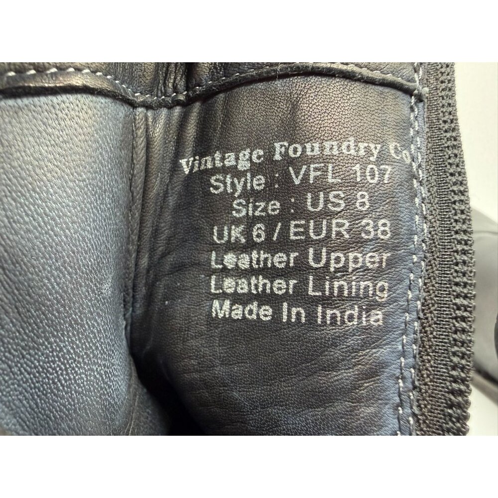 Vintage Foundry Co. Biker Bobbi Boots Women 8 Black Chunky Ankle Combat Shoes - Picture 15 of 16